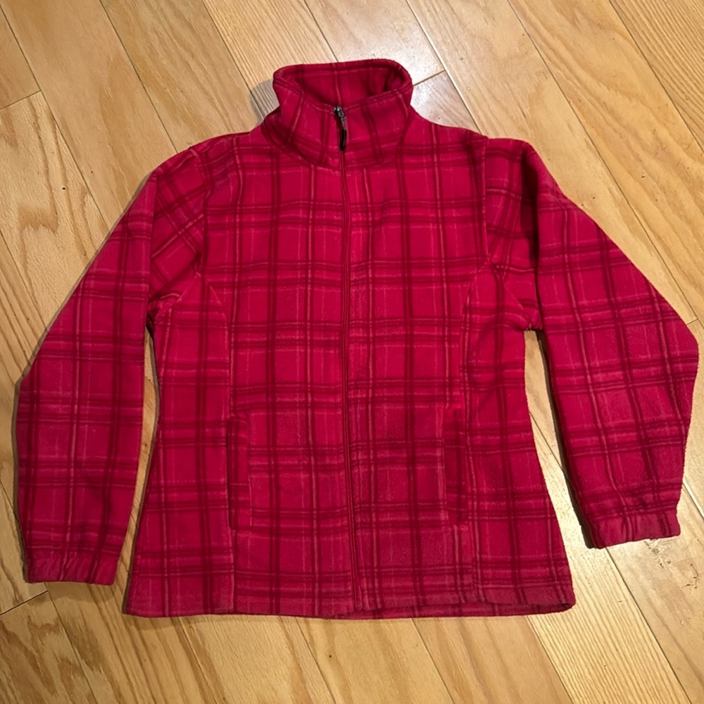 Women’s size medium, bright, pink fleece zip up sweatshirt